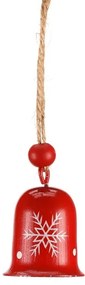 Zestaw wiszących dzwoneczków bożonarodzeniowych, 4 szt., czerwony, metal