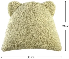 Zielona poduszka na sofę dziecięcą z materiału bouclé Bear – Wigiwama