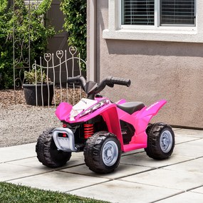 AIYAPLAY Elektryczny quad dla dzieci, oświetlenie LED, klakson, szerokie opony, wygodne siedzisko, antypoślizgowe uchwyty, różowy | Aosom PL