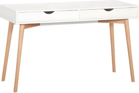 Biurko z 2 szufladami - MDF - białe - SKANDI