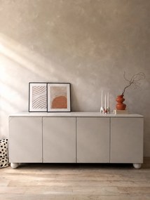 Komoda Sonatia II 200 cm czterodrzwiowa - kaszmir / nogi kule