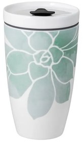 Zielono-biały porcelanowy kubek podróżny Villeroy &amp; Boch Like To Go, 350 ml