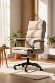 Beżowy tapicerowany fotel biurowy - Coconut
