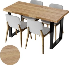 Stół Kuchenny Do Jadalni Loft Kolory Dąb Sonoma Czarne Nogi