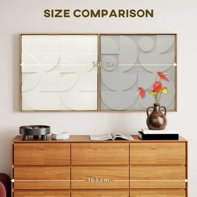 HOMCOM Dekoracja ścienna 3D 2-częściowy zestaw geometryczna dekoracja ścienna nowoczesna do salonu, przedpokoju, 80 x 3,5 x 80 cm, biały | Aosom PL