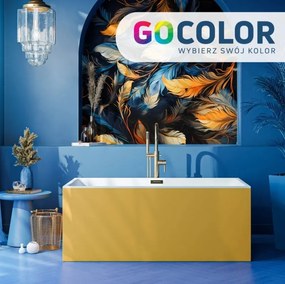 Wanna wolnostojąca prostokątna biała 150 x 75 cm NEVO z przelewem chrom | Możliwa opcja Go Color : Wybierz swój kolor - biały