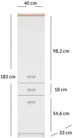 Biały wysoki regał słupek - Ontario 11X