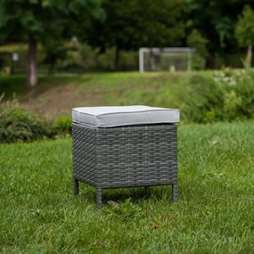 Pufa ogrodowa z szarego technorattanu