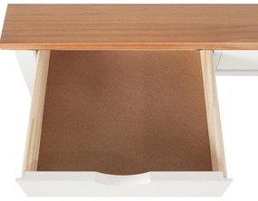 Biało-brązowe biurko z drewna sosnowego Støraa Gava, dł. 120 cm