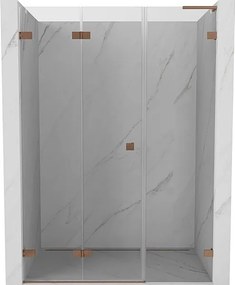 Mexen Lunar-F L drzwi prysznicowe składane lewe 145 cm, transparent, miedź szczotkowana - 836SL-145-050-65-00-L