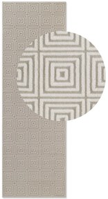 Dywan nowoczesny Perles Romby beżowo-białe 80 cm x 240 cm