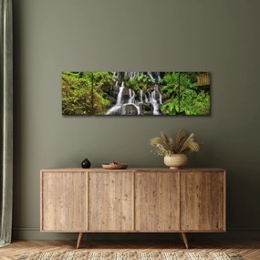 Obraz wodospadów w tropikalnym lesie (170x50 cm)