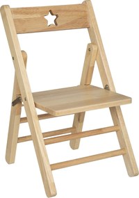 Drewniane krzesełko dziecięce STAR, składane