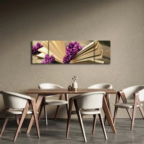 Obraz książki z lawendą (170x50 cm)