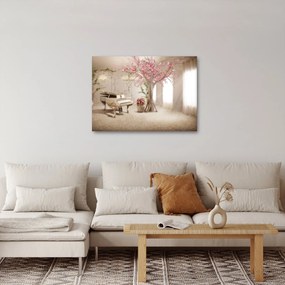 Obraz - Wymarzone wnętrze z fortepianem (70x50 cm)