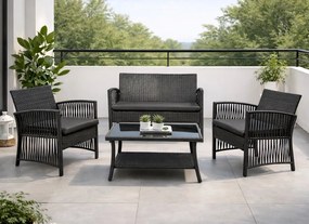 Zestaw mebli ogrodowych Solina NM-02, kolor szary, poduszki szare