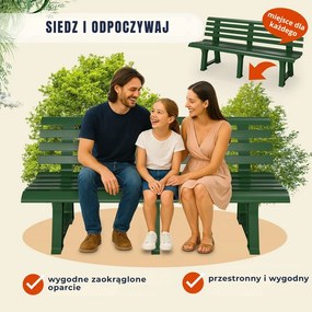 Ławka ogrodowa ORCHIDEA, 145x49x74cm, zielony I.P.A.E-Progarden
