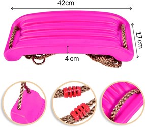 Huśtawka ogrodowa dla dzieci plastikowa ZOYA różowa