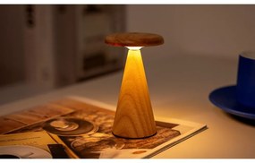 Lampa stołowa LED w naturalnym kolorze z drewnianym kloszem (wysokość 14 cm) Sylva – Gingko