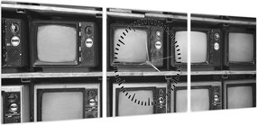 Obraz - Retro TV (z zegarem) (90x30 cm)