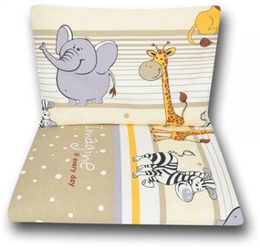 Pościel 120x90 Do łóżeczka 120x60 Poszewki Z Wypełnieniem - Safari Brązowe