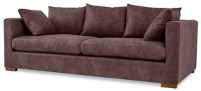 Ciemnobrązowa sofa z imitacji skóry 225 cm Hamburg – Scandic