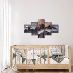 Obraz - Włoskie Dolomity ukryte we mgle (125x70 cm)