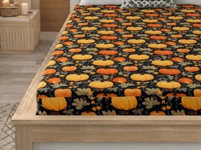 PrzytulneMieszkanie.pl Prześcieradło z mikrofibry ORANGE PUMPKINS kolorowe 90x200 cm