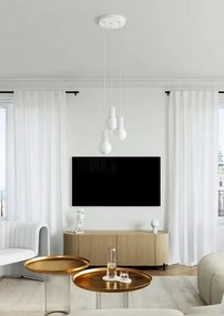 Potrójna biała lampa wisząca A2-F17