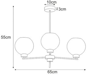 Industrialna lampa wisząca ze szklanymi kloszami - S817-Bisa