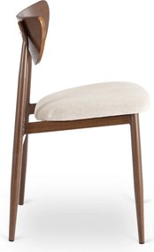 Krzesło Tapicerowane z Drewna Giętego BRAGA Orzech/Krem Retro