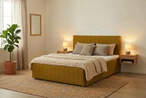 Łóżko OTTO 140x200 cm Żółty Z materacem