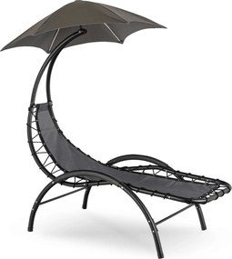 Leżak Ogrodowy z Parasolem CARPA Szary