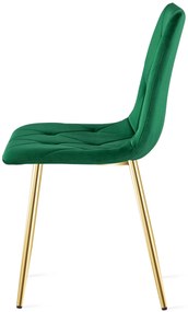 Zielone pikowane krzesło welurowe glamour M1-C09