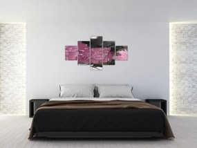 Obraz - Różowo - czarna abstrakcja (125x70 cm)