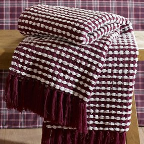 Bordowy koc 125x150 cm Stab Stitch – Catherine Lansfield