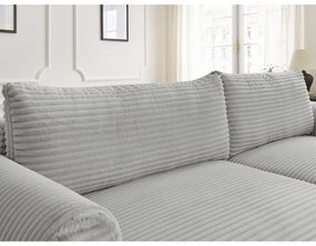 Jasnoszary sztruksowy rozkładany narożnik (prawostronny) Lucien – Bobochic Paris