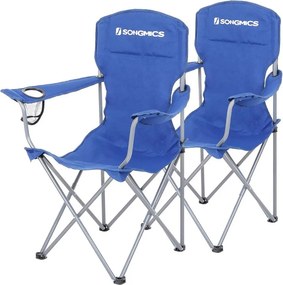 Krzesła kempingowe NOMAD, zestaw 2 szt., niebieskie SongmicsHome