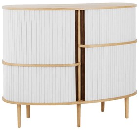 Szaro-naturalna szafka w dekorze dębu z drzwiami przesuwnymi 120x100x50 cm Audacious – UMAGE