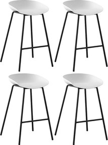 Zestaw 4 krzeseł barowych - polipropylen - szary - BONITA