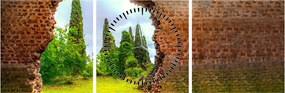 Obraz - Ogród Eden (z zegarem) (90x30 cm)