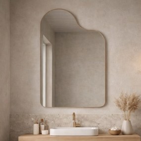 Lustro o nieregularnym kształcie oszlifowane bez podświetlenia BLOOM Oval | Różne rozmiary | Różne kolory : Kolor tafli szkła - Srebrny, Rozmiar - 90x90 cm