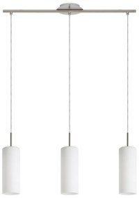 Lampa wisząca w biało-srebrnym kolorze ze szklanym kloszem TROY 3 – EGLO