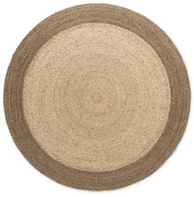 Szarobeżowy okrągły dywan z juty dwustronny/tkany ręcznie ø 100 cm Jutta Greige – Hanse Home