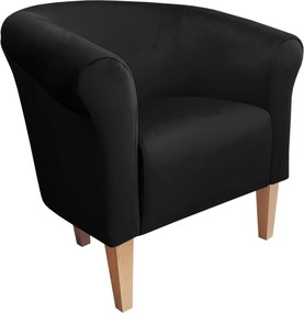 Fotel Milo tkanina Welur wygodny fotel tapicerowany do salonu i sypialni : Kolor nogi - Drewno, Kolor tkaniny - VELVET - MG19, Wysokość nogi - 20 cm