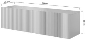 Szafka RTV wisząca Nicole 150 cm z szufladą - kaszmir mat