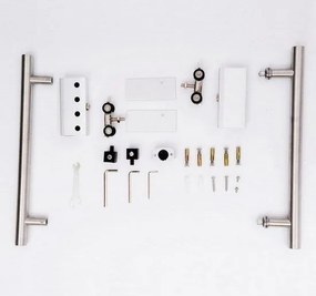 HOMCOM Drzwi Przesuwne Szklane do Pokoju Satynowane z Uchwytem Drążkowym 2050x900mm | Aosom PL