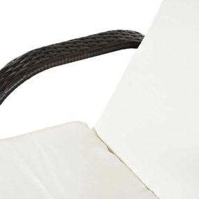 Outsunny mobilny leżak ogrodowy leżak leżak rattanowy mebel ogrodowy brązowy