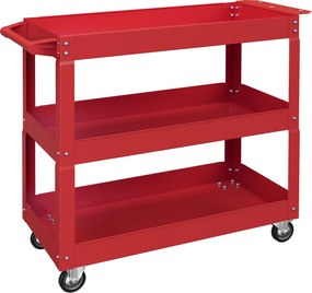 DURHAND 3-poziomowy wózek narzędziowy, 4 koła, stal, 83S x 35,3G x 76W cm, Czerwony