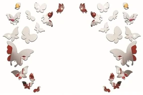 Zestaw 28 naklejek lustrzanych Ambiance Butterfly